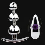 Metal Anal Plug Butt Beads Sex Toys for Women Stainless Steel Anus Dilator Anchor with Crystal Jewelry Masturbation Big Dildo