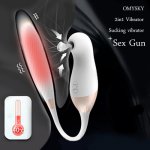 OMYSKY 2 In 1 Vibrator Magnetic Motor Sex Machine Gun Sucking Clitoral Stimulator Heating Dildos Vibrator Sex Toys For Women