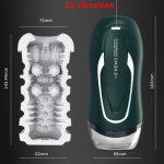 New Sucking Male Masturbator USB Charge Vibrator For Men Pussy Real Vagina Heating Masturbator Cup toys for adults sex products