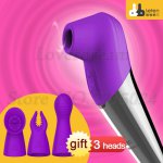 Leten, Leten Powerful Silicone Nipple Vagina Pussy Pump Vibrator Sex Toys For Women Oral Clitoris Sucker Blowjob With Three Heads