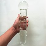 New Glass Dotted Dildo with Big Anal Beads Double Dildo Ass Anal Toys Huge Crystal Large Butt Plug Sex Products for Woman Men