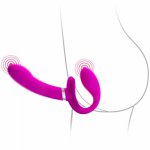 Strap On Dildo Double Dong, Lesbian Strapless Dildo Vibrator G Spot Clitoris Stimulator Strapon Vibrating Panties Women Sex Toys