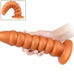 Super Soft Liquid Silicone Big Dildo Butt Plug Huge Thread Meat Tower Anal Plug Dilator Bead Massage Prostate Stimulator Sex Toy