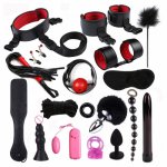 Exotic Accessories Nylon Sex Bondage Set Sexy Lingerie Handcuffs Whip Rope Anal Vibrator Adult Sex Toy for Couples