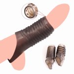 Silicone Reusable Penis Sleeve Strapon Delayed Ejaculation Chastity Device Lock Sperm Help Erection Sex Toys Men Sexual Shop