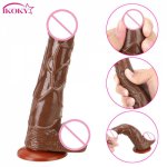 Ikoky, IKOKY Flexible Penis Butt Anal Plug G Spot Vagina Stimulator Realistic Dildo With Suction Cup M/L Strapon Female Masturbation