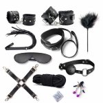 10 pcs bdsm bondage Sex Toys for Couples Exotic Accessories PU BDSM  Bondage Set y Handcuffs Whip Rope  Products