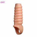 OLO Penis Extension Cock Sleeve Reusable Silicone Penis Enlarger Delay Condoms For Men Dildo Enhancer Sex Toys