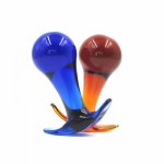 Ball-shape Glass G-Spot Stimulation Crystal Anal Butt Plug Massage Sex Toys for Women