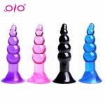 OLO Men Women Five Beads Mini Anal Plug Handheld Lovely Bead Shaped Butt Plug Massager Skin Feeling Dildo Couple Anal Sex Toys