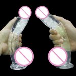 OLO Women Transparent Belt Sucker Fake Penis Flexible Female Masturbator Suction Cup Dildo Penis Stimulation Adults Sex Toy