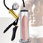 Penis Extender Vacuum Pump Enlargement Exerciser Handle Trainer Erection Male Masturbator with Pressure Gauge Sex Toys for Man