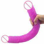 46*4.3cm Large Long Double Dildo Soft Realistic Penis Erotic Lesbian Double Penetration Faak Big Dildo Sex Toys For Women Adult