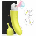 2 in 1 Clit Sucking G-Spot Thrusting Dildo Vibrator Double Stimulation Rechargeable Nipple Vaginal Anal Massage Female Sex Toys