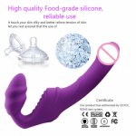 Realistic Dildo Vibrator Massager Strapless Strap On Lesbian Double Head G-Spot Stimulate Clitoris Sex Toy For Couple Dual Motor