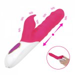 Female Masturbation Rabbit Vibrator Telescopic G spot Dildo Vibrator Sex Toys for woman Silicone