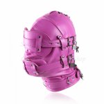 Fetish Leather BDSM Bondage Hood SM Totally Enclosed Mask With Lock Slave Restraints Sex Toys For Couple,Adult Games Sex product