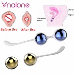 Nalone-YN Kegel Balls for Women Shrink Vaginal Kegel Muscle Exerciser for Female Medical Sex Toys 2pcs Gold & 2pcs Blue Balls