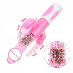 12 Vibrations Dildo Vibrator Rabbit Clit Rotation Vibrator Clitoris Stimulation Waterproof G-spot Massager Sex Toys for Women