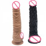 26.5cm*5cm Water wave pattern silicon curved sex doll penis for women masturbator set toys for male female anal dilator massager