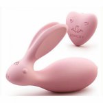 7C Rabbit Wireless Remote Control Vibrating Egg Nipple Vibrator Clitoral Vagina Stimulator Adult Sex Toy for Women Masturbato