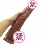 41.5*6.8CM Super Long Horse Dildo Anal Toy Brown Realistic Huge Dildos Penis Cock with Suction Cup Penis Anal Plug Sex Toys