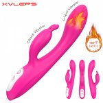 NEW Heating Rabbit Vibrator G Spot Dildo Vaginal Vibrating Massager Masturbation Dual Vibrators Oral Sex Toy