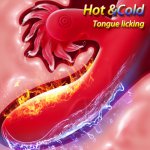 Heating & Cooling Dildo Vibrators for Women Vagina Massager Clitoris Tongue Licking Stimulator 18 Year Adult Sex Toys Pussy Wand