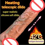 Automatic Telescopic Heating Vibrating Dildos Super Realistic Artificial Penis Silicone Dick Adult Female Masturbation Sex Toy