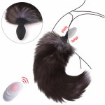Fox, FX 10 Frequency Fox Tail Butt Plug Vibrator Remote Control Couple Sex Toy Vibration Docking Plug Adult Game Role Playing