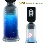 New Water Bath Penis Enlargement Pump Male Masturbator Delay Lasting Trainer Vacuum Pump Penis Extender With Spa Sex Toy for Men