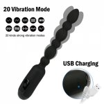 20 Speed Anal Vibrator Unisex Sex Toys Dual Motor Butt Plug Rechargeable Male Vibrating Anal Dildo Prostate Massager For Couples