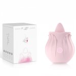 Flower Shape Tongue Licking Vibrator Nipple Clitoral Stimulation Egg Vibrators G Spot Clit Breast Massager Sex Toys for Women