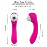 Dual Stimulation Clit Sucker G Spot Dildo Vibrator with 6 Sucking Intensities 9 Strong Vibration Modes Sex Toys for Women 2 in 1