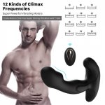 USB Charging Vibrating Ring Male Sex Toy Heating Prostata Massager for Man 10 Speeds Wireless Remote Control Cork Anal Butt Plug