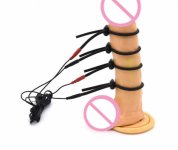 Sexual Toys Sex Toys For Man Electrical Stimulation Penis Plug Time Delay Electro Shock Accessories Set Penis Ring With Wires