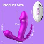 3 IN 1 Sucking Vibrator 7 Mode Vibrating Sucker Anal Vagina  Stimulator Wearable Oral Suction Erotic Sex Toys for Women