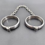BDSM Bondage Torture Adult Games Restraints Stainless Steel Ankle Cuffs Sex Toys For Couples Slave Feet Fetish Metal Legcuffs