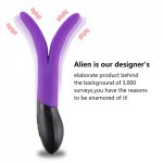 Waterproof Rabbit Vibrator, Rechargeable G spot Massager Sex Toy, Silicone Dual Motors Vibrator for Women Sex Machine