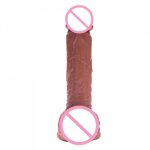 New Women Liquid Silicone Double-layer Skin Feeling Realistic Huge Dildo with Suction Cup Real Soft Huge Penis Erotic Sex Toys