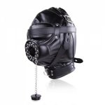 PU Leather Head Harness Hood Mask Fetish Bondage Sex Toys Headgear BDSM Erotic Sex Hood Adult Sex Mask Halloween Cosplay