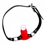 Fetish Slave Dildo Mouth Gag With Locking Buckles 3 Colors Oral Fixation Penis Gag SM Bondage Sex Toys for Couples