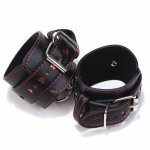 2021 PU Leather Sexy Handcuffs Black Hollow Love Restraints Foot Cuffs BDSM Sex Toys for Couples Bondage Erotic Womens Lingerie