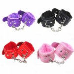 Adjustable PU Leather Plush Handcuffs BDSM Bondage Sex Toy Restraints Accessories Adult Games Couple Flirting Sex Toys