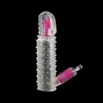 Spike Dual Vibrating Penis Ring Sleeve Condom Penis Extension Cage Rings G-Spot Massage Stimulation Big Dildo Vibrators Sex Toys