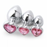 Anal Plug Heart Stainless Steel Crystal Anal Plug Removable Butt Plug Stimulator Anal Sex Toys Prostate Massager Dildo