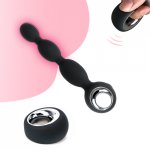 Remote control anal plug vibrator pull beads 12 frequency vibration Anal Plug for Women and Men Long Butt Plug Erotic Massager