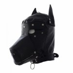 Deluxe Puppy Play Essentials Kit Leather Head Mask Hood Soft Paded Fist Mitts Paws Anal Butt Plug with Puppy Tails Sex Toys