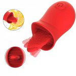 Cute Pink Red Tongue Licking Vibrator Female Masturbation Sex Toys USB Charging Pussy Breast Clitoris Stimulator