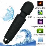 20 modes Powerful AV Vibrators Rechargeable Magic Wand Massager Clit Massage female Masturbation Silent Adult Sex Toys for Women